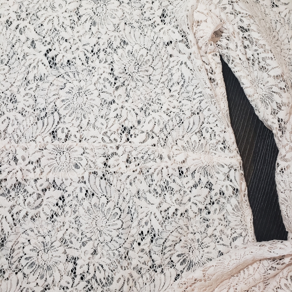 Michael Michael Kors Sheer Lace Blush Cream Top - Picture 7 of 7